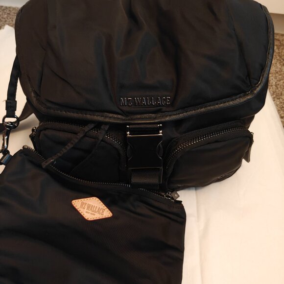 MZ Wallace Black Rec Air Medium Apex Crossbody - Picture 2 of 7